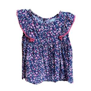 5-6 Yrs Floral Flowy Top with butterfly sleeves